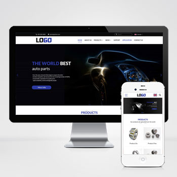 蓝色外贸网站模板 中英文双语网站模板